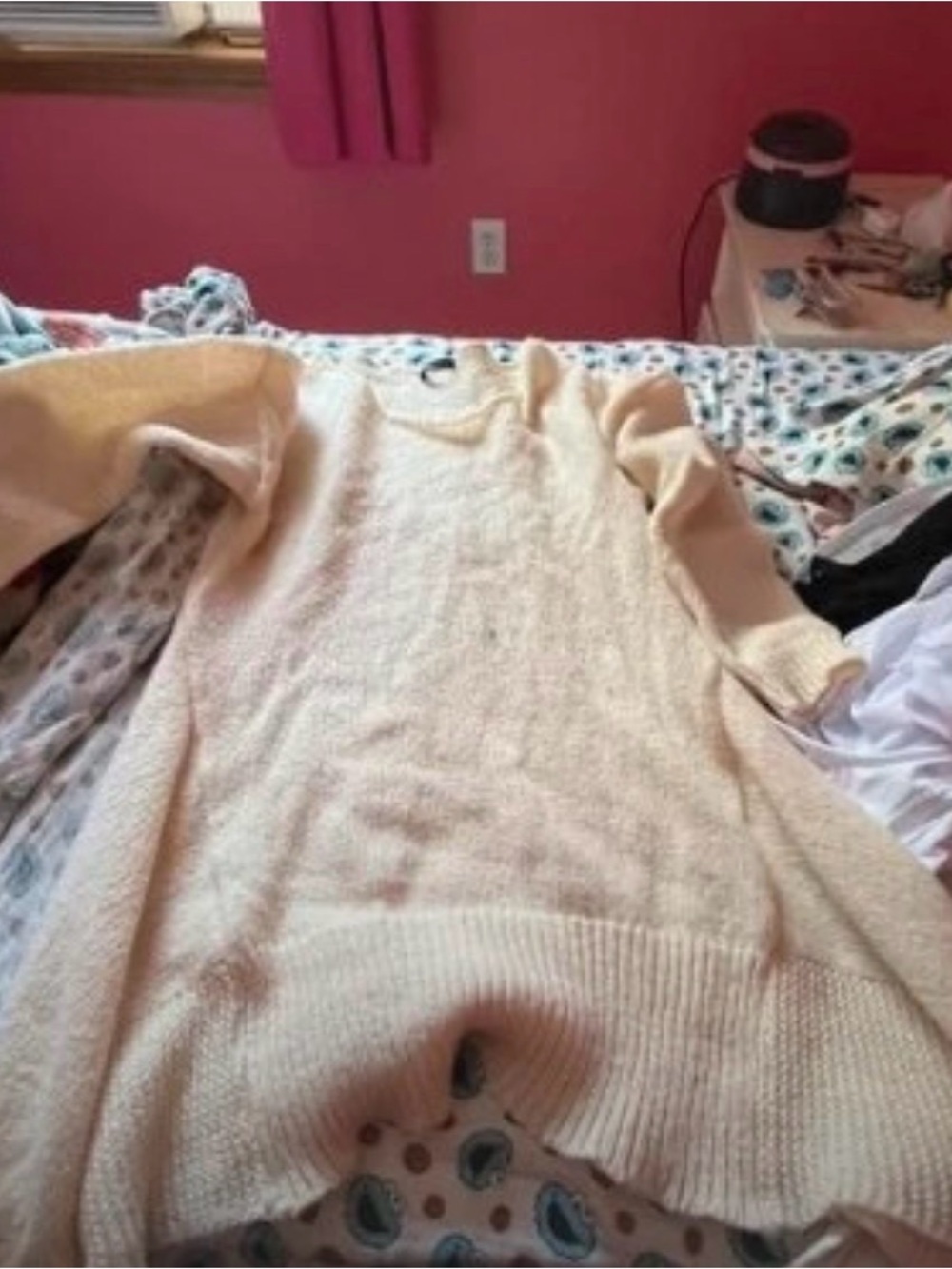 cream long sleeve sweater dress